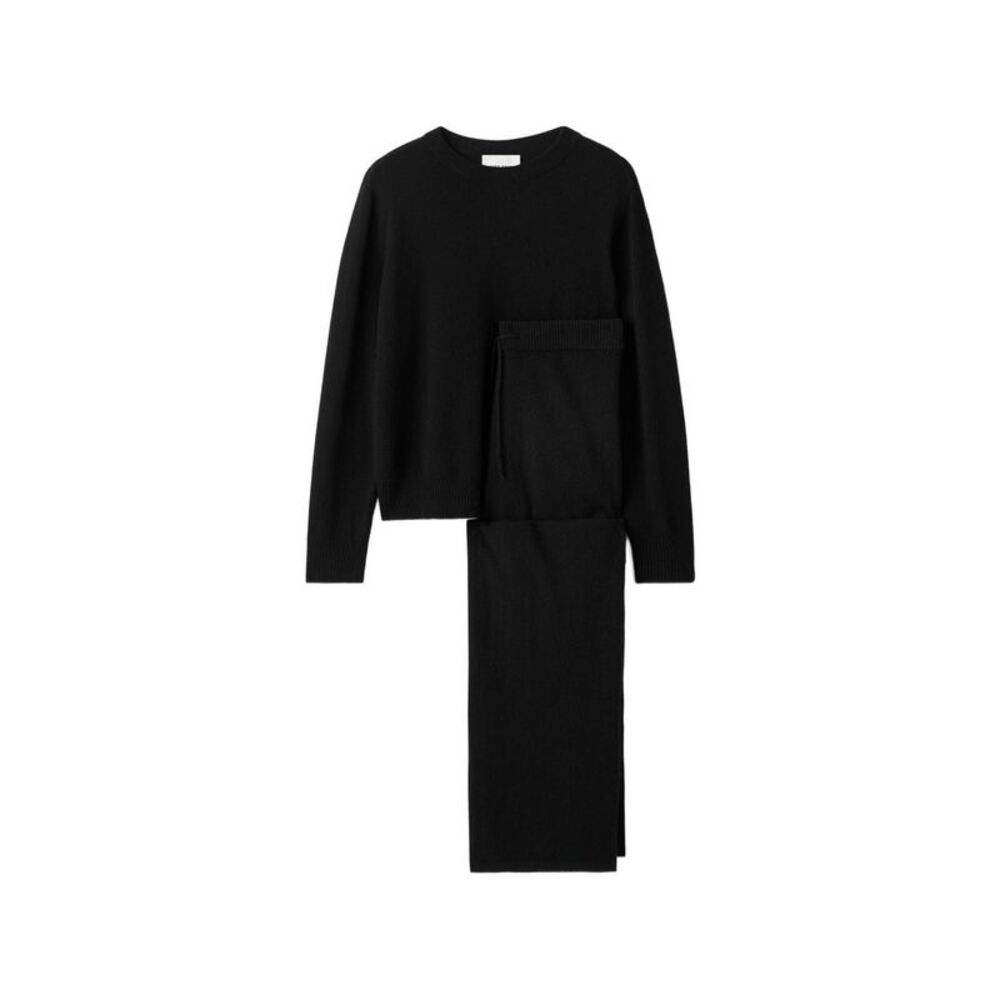 Soft Goat Women Trousers And Sweater Cashmere Set